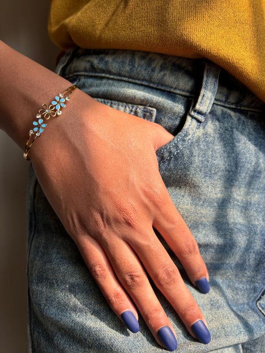 Blue Flora Cuff