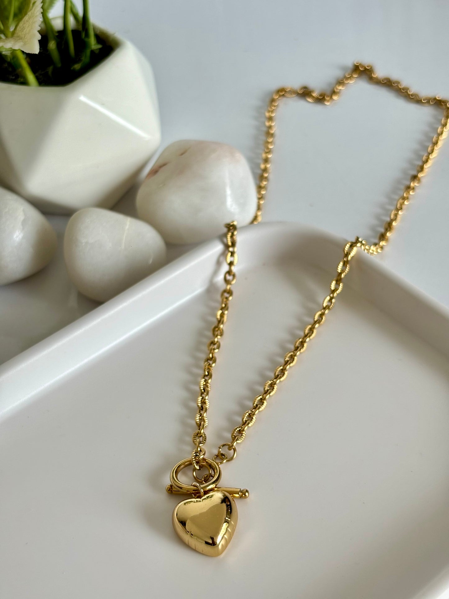 Chunky Heart-Lock Necklace