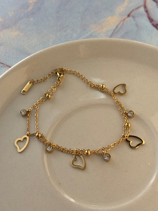 Julliet Heart Layered Bracelet