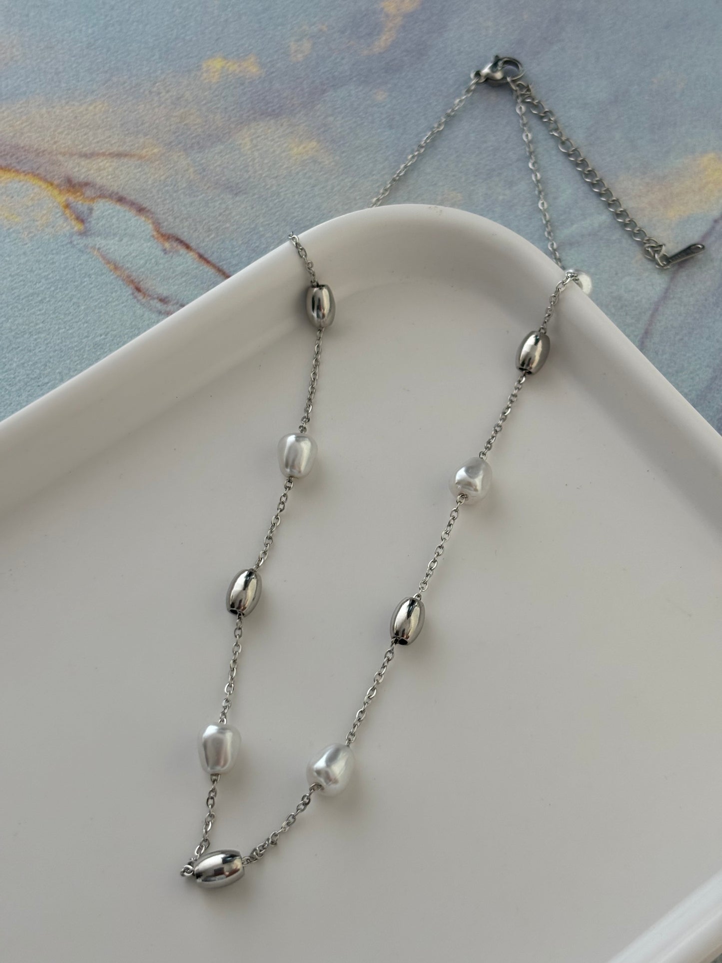 Pebble Silver Chain