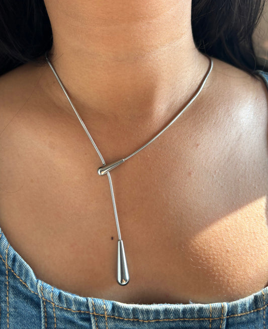 Drip-Drop Silver Necklace