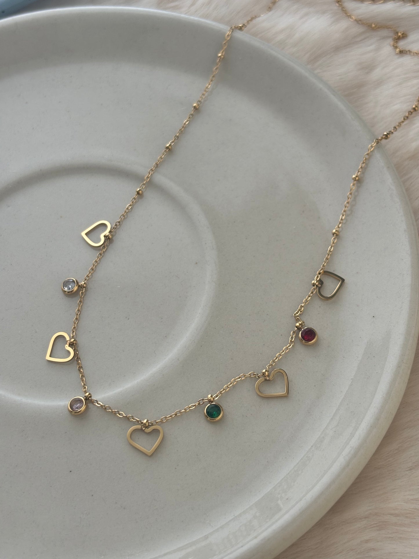 Cut-out Heart Multicolor charm Chain