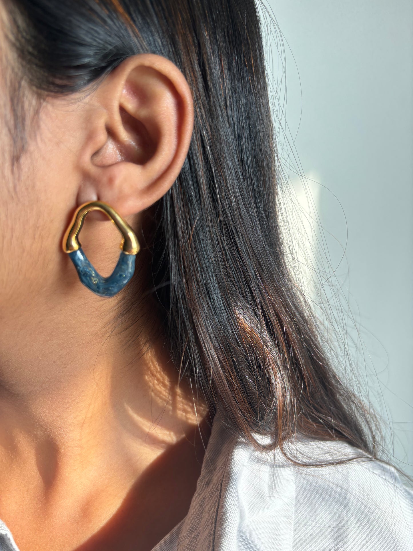 Midnight Sky Brass Earrings