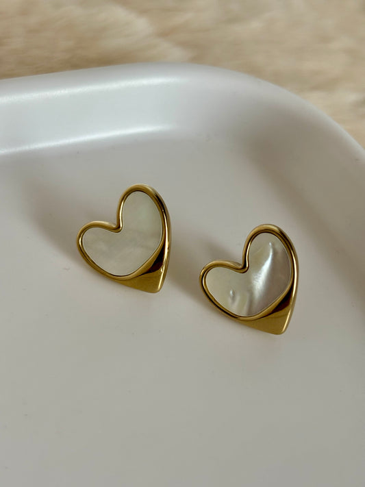 Dwell Heart Earrings - Stainless Steel