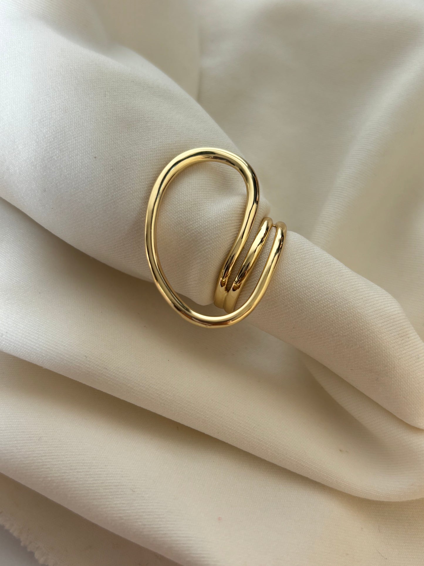 Silica Gold Adjustable Ring -Brass