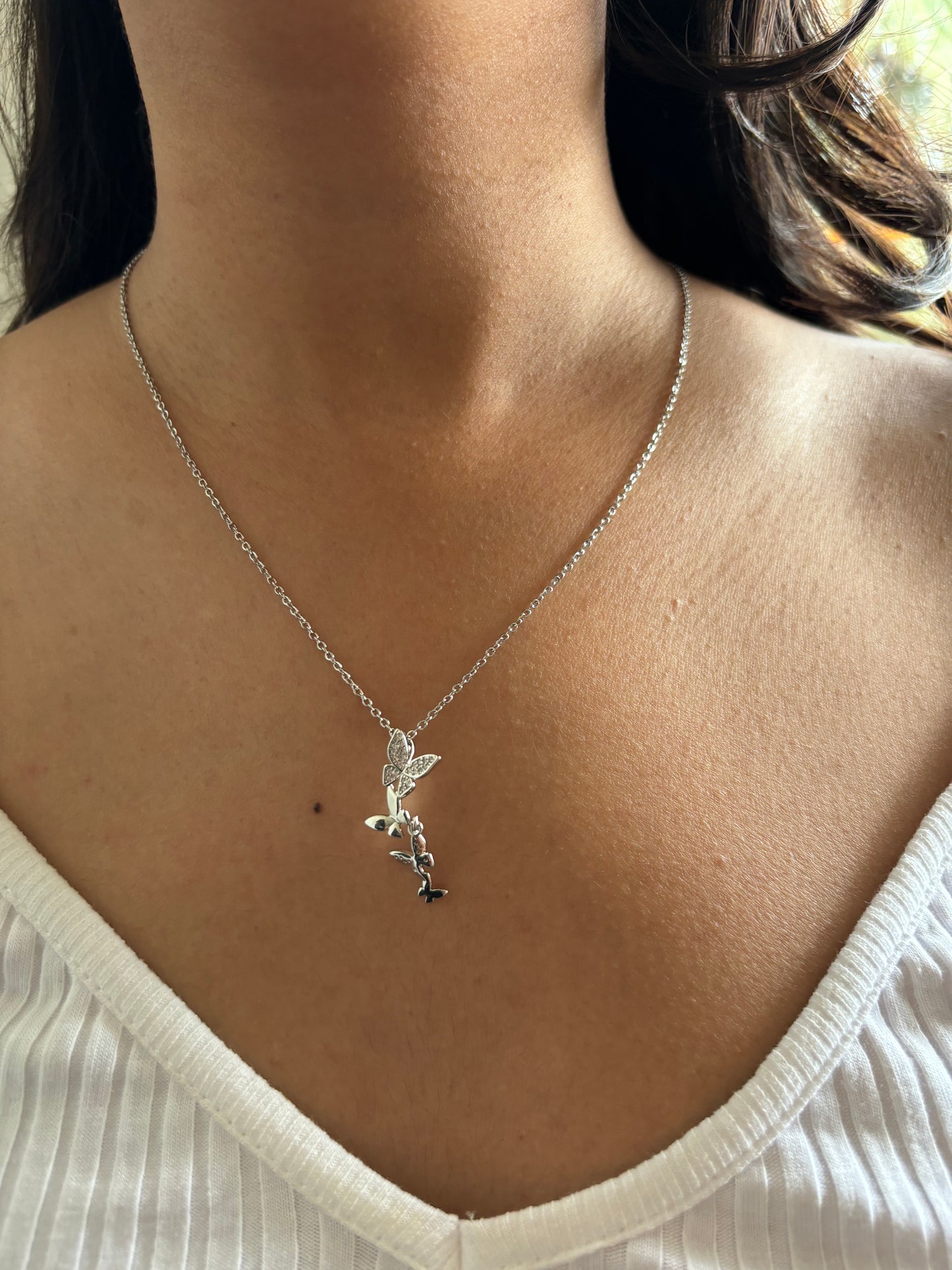 Fly-High Silver Necklace