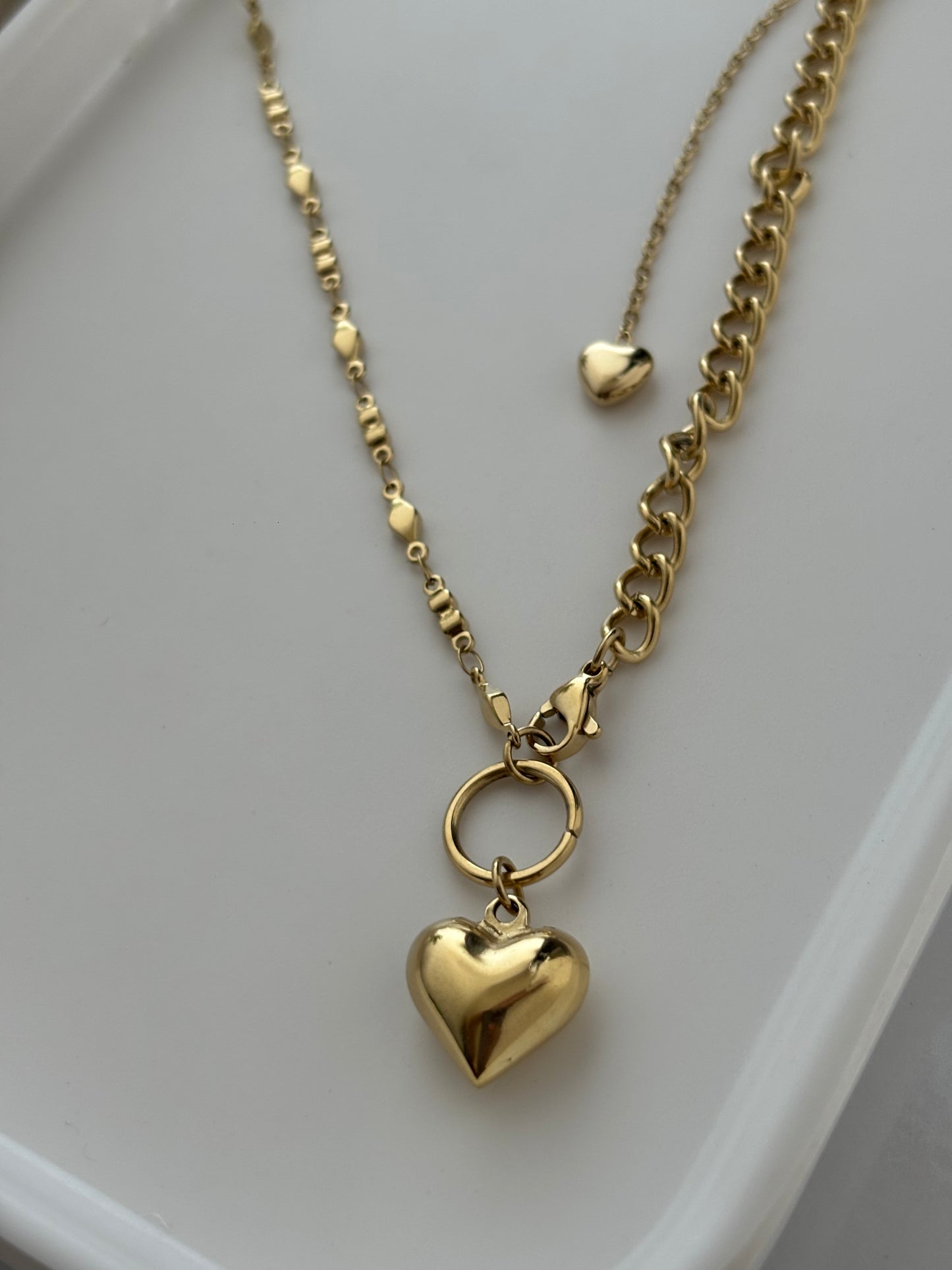 Heart Drop Lock Necklace