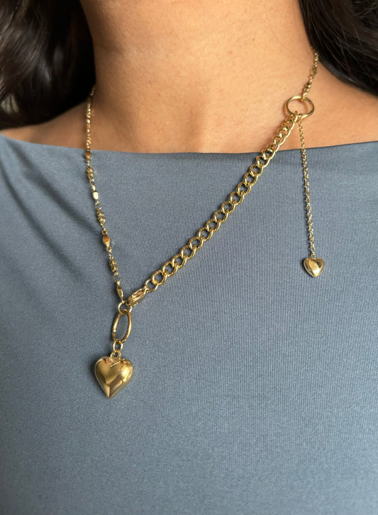 Heart Drop Lock Necklace