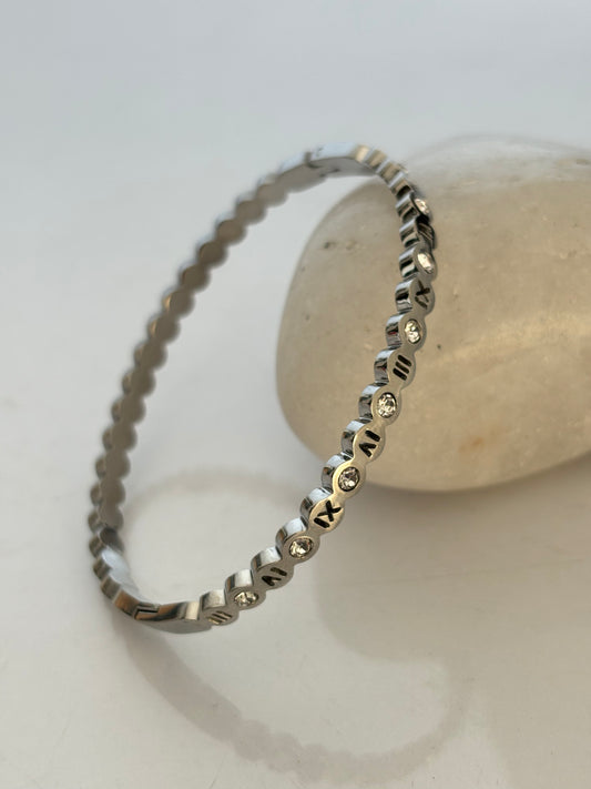 Roman Studded Silver Bracelet