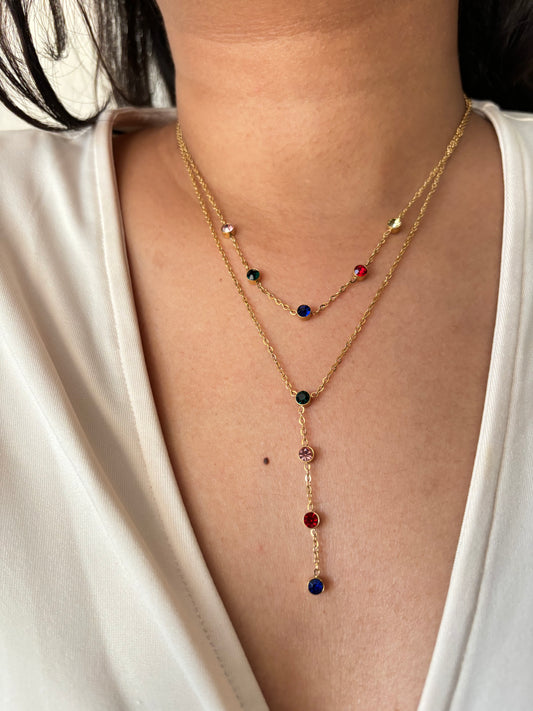 Multi-color Y-Drop Necklace