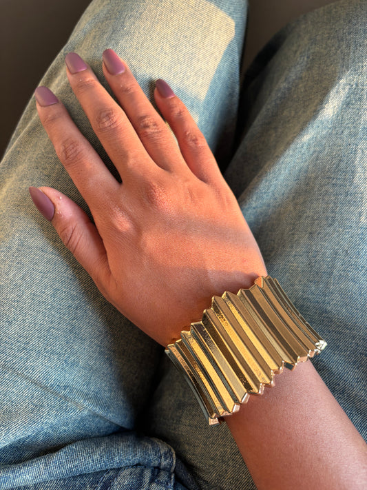 Glam-Glaze Gold Cuff Brass