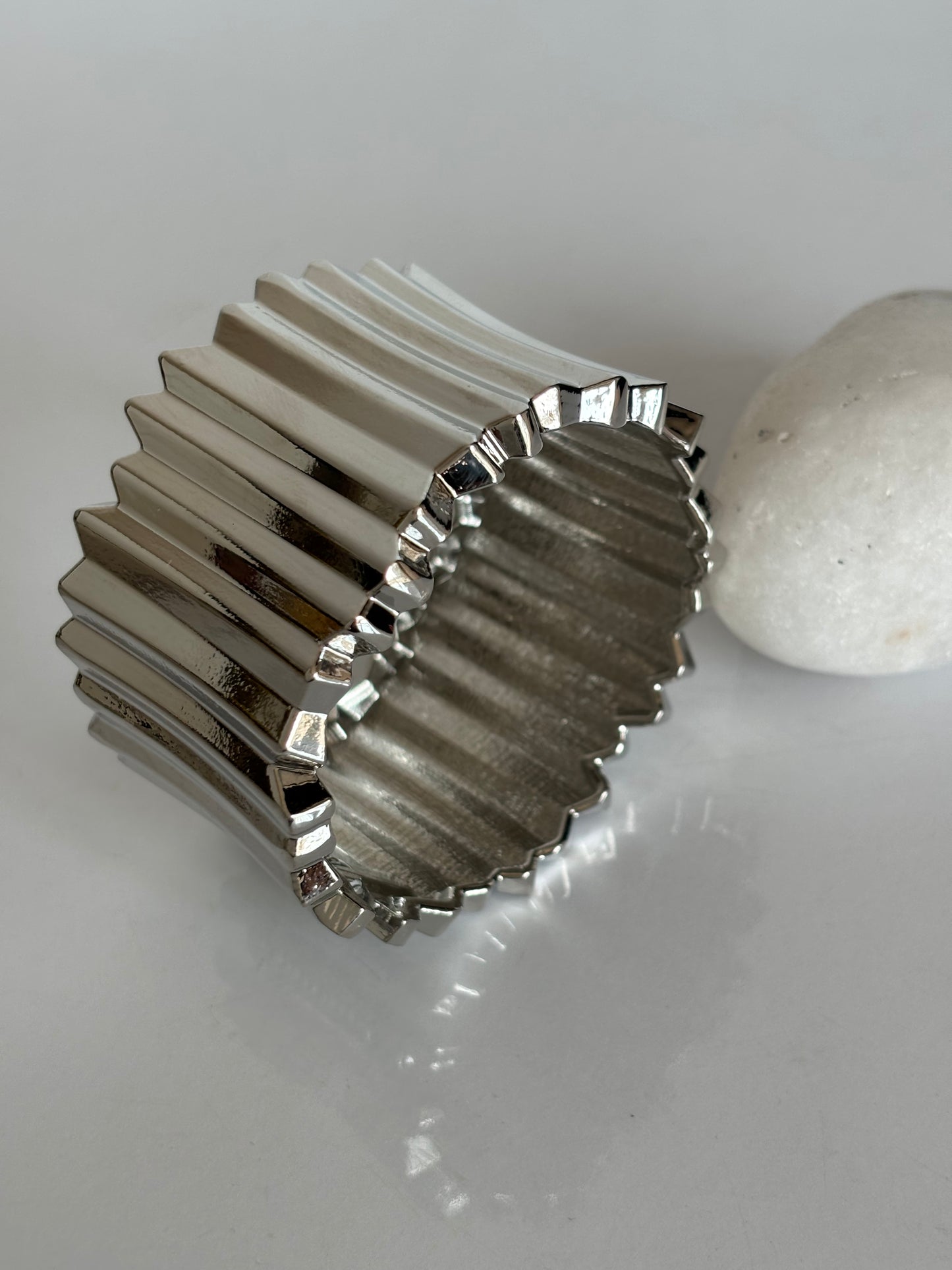 Glam-Glaze Silver Cuff - Brass