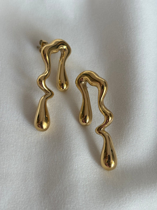 Drip Gold Earrings - Stainless Steel