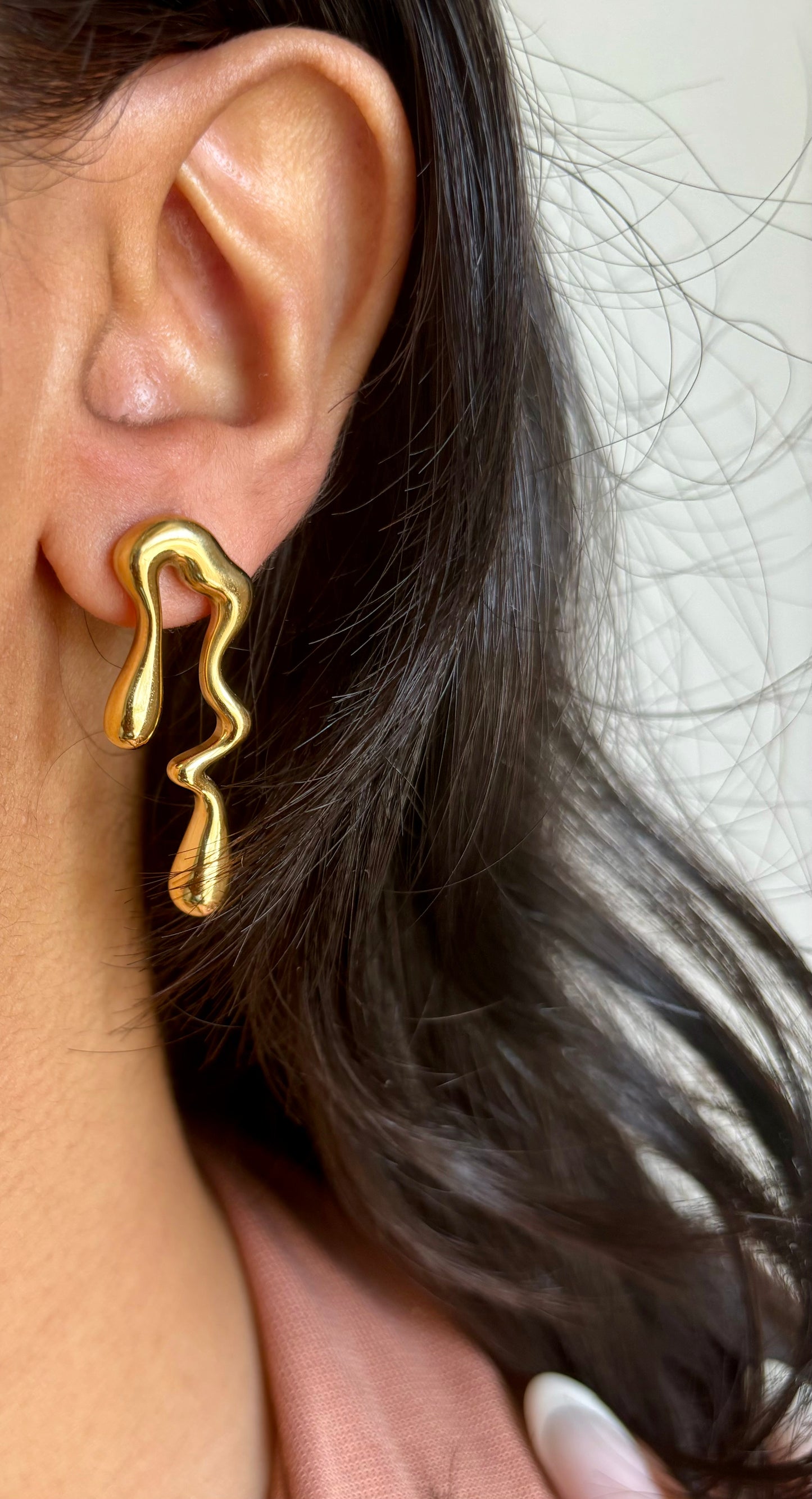 Drip Gold Earrings - Stainless Steel