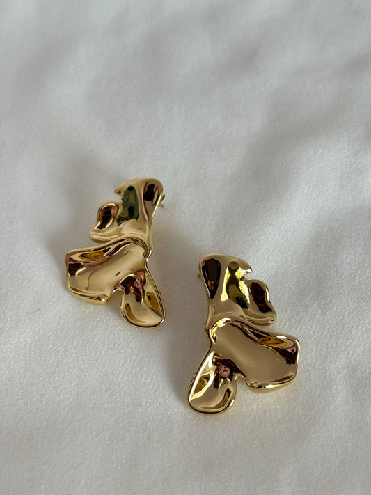 Wing Leaf Gold earrings- Stainless Steel