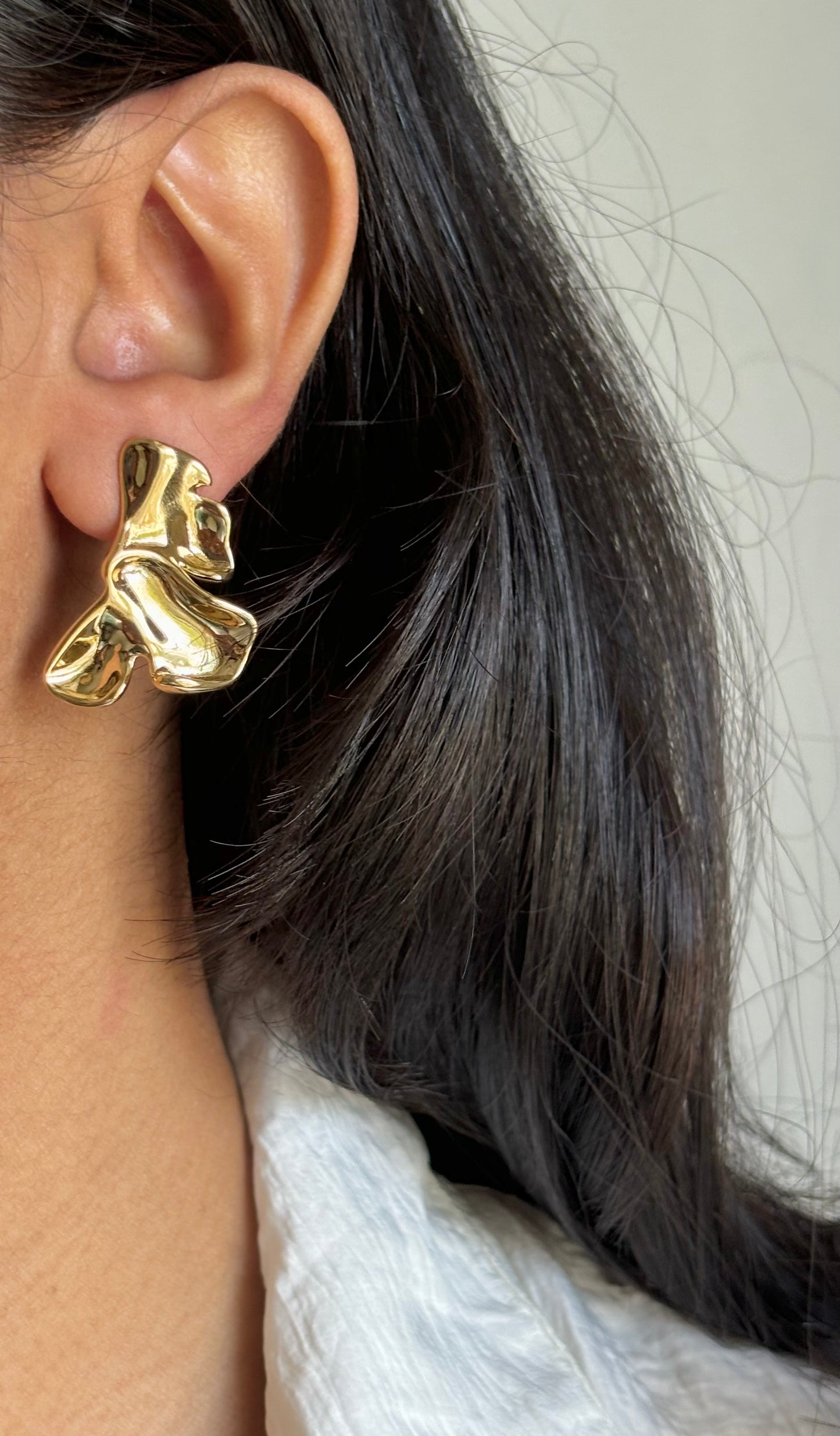 Wing Leaf Gold earrings- Stainless Steel