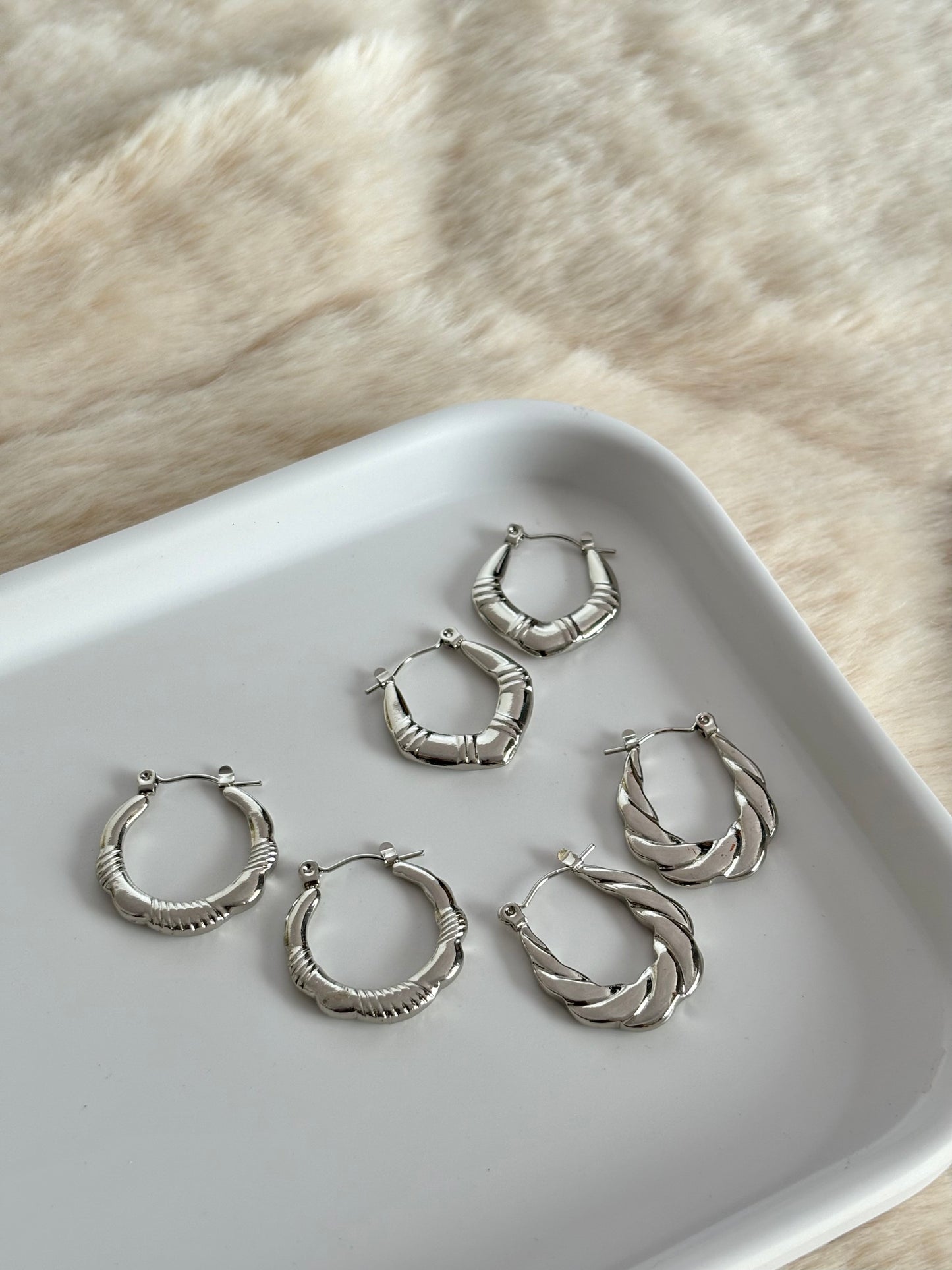 Silver Hoops Combo-4 Stainless Steel