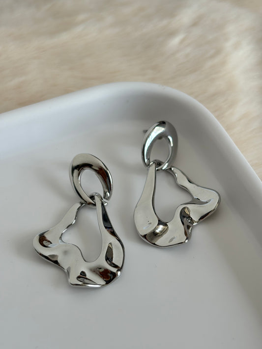 Abstract Silver Earrings