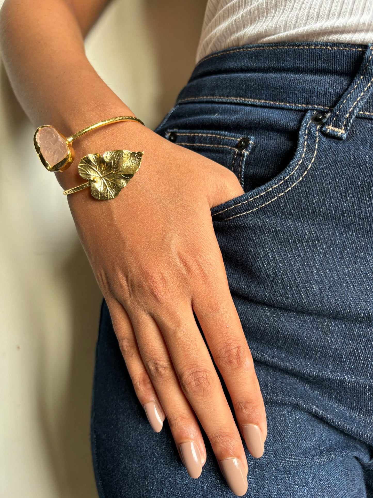 Leaf Adjustable Cuff - Brass