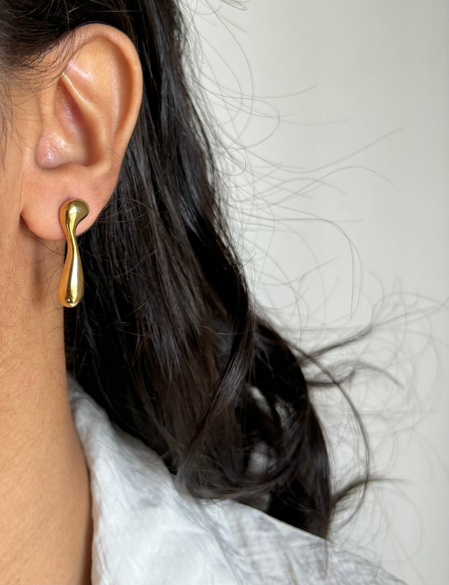 Asymmetric Drip Gold Earrings