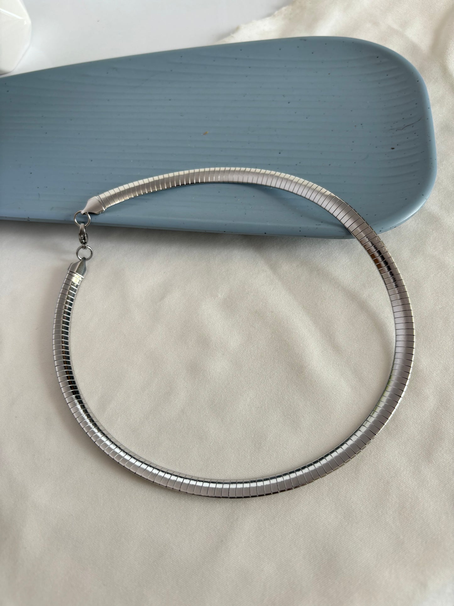 Textured Silver Choker