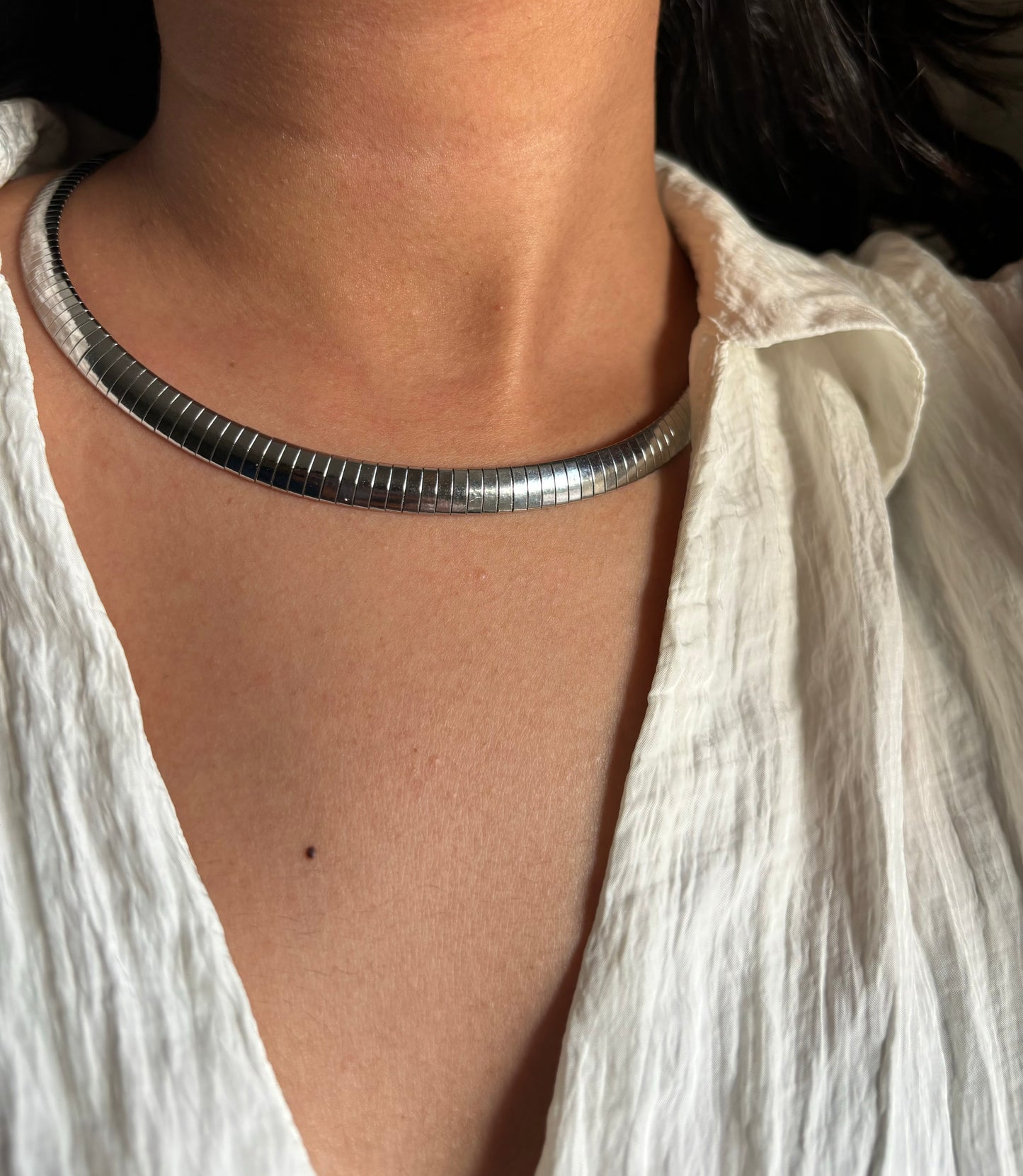 Textured Silver Choker