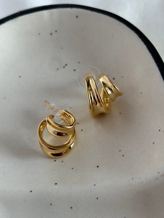 Circa Earrings - Brass