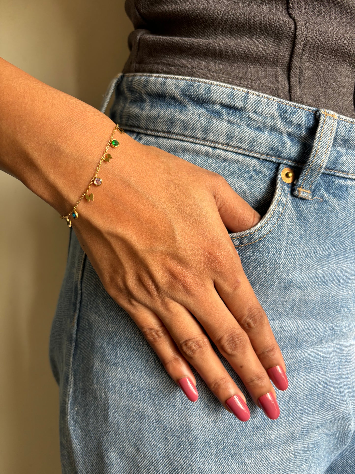 Butterfly multi-color charm Bracelet