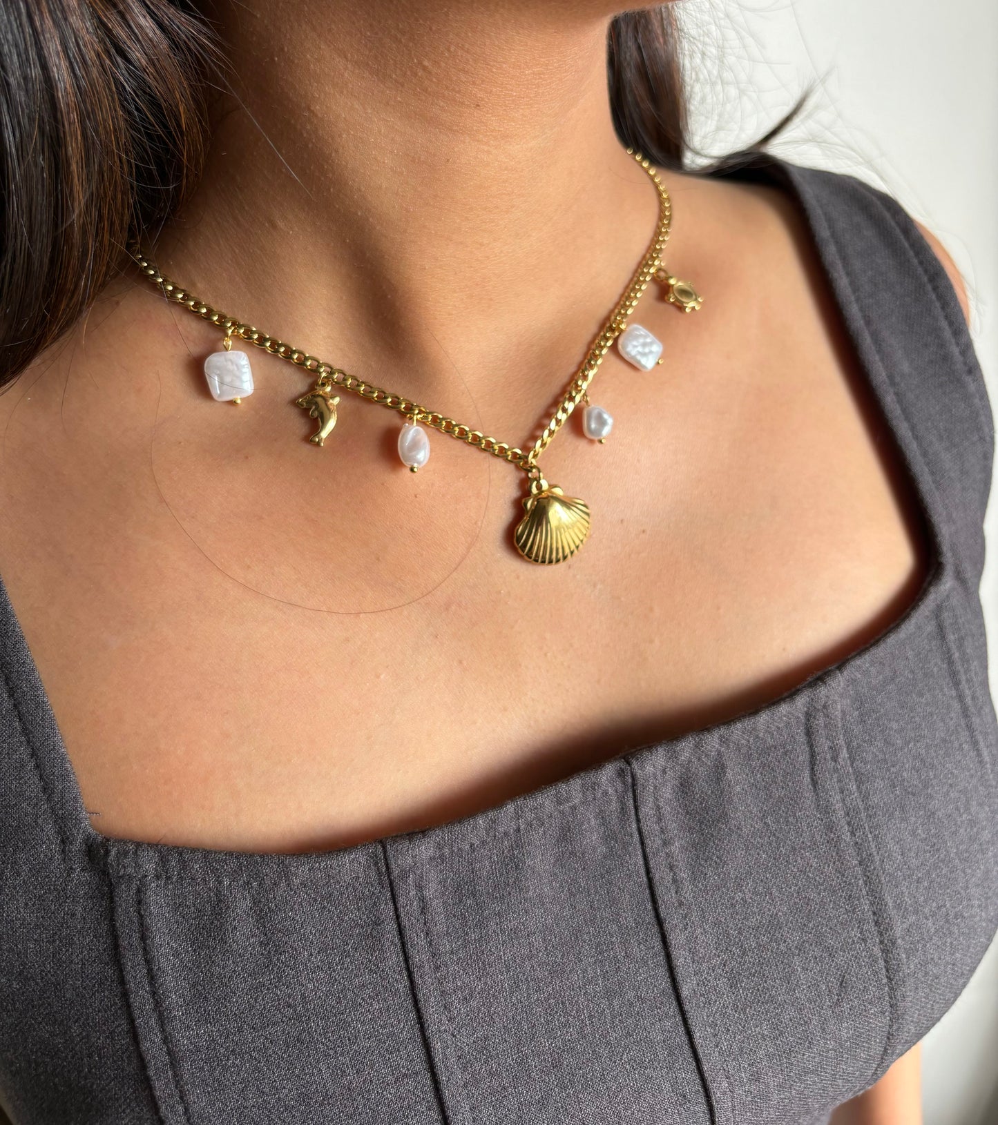 Ashley Pearl-shell Charm Chain