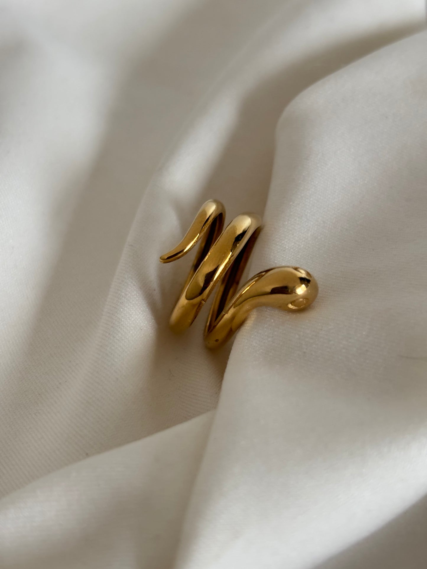 Swirl Snake Ring Gold