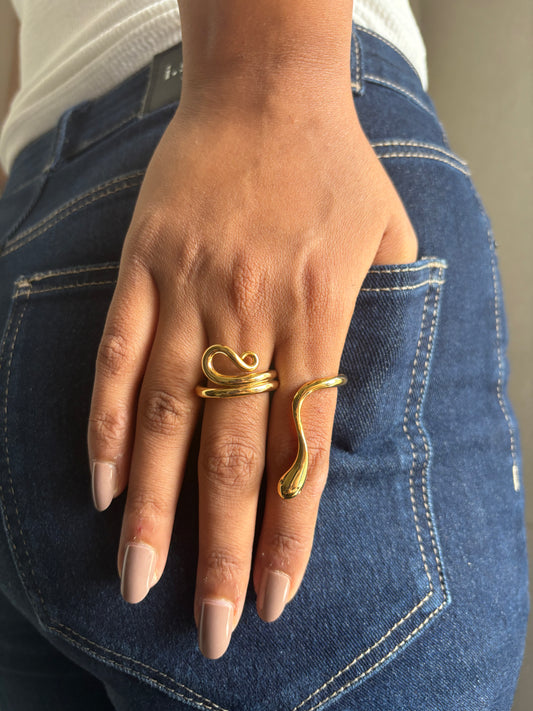 Statement Snake Queen Ring - Size 7