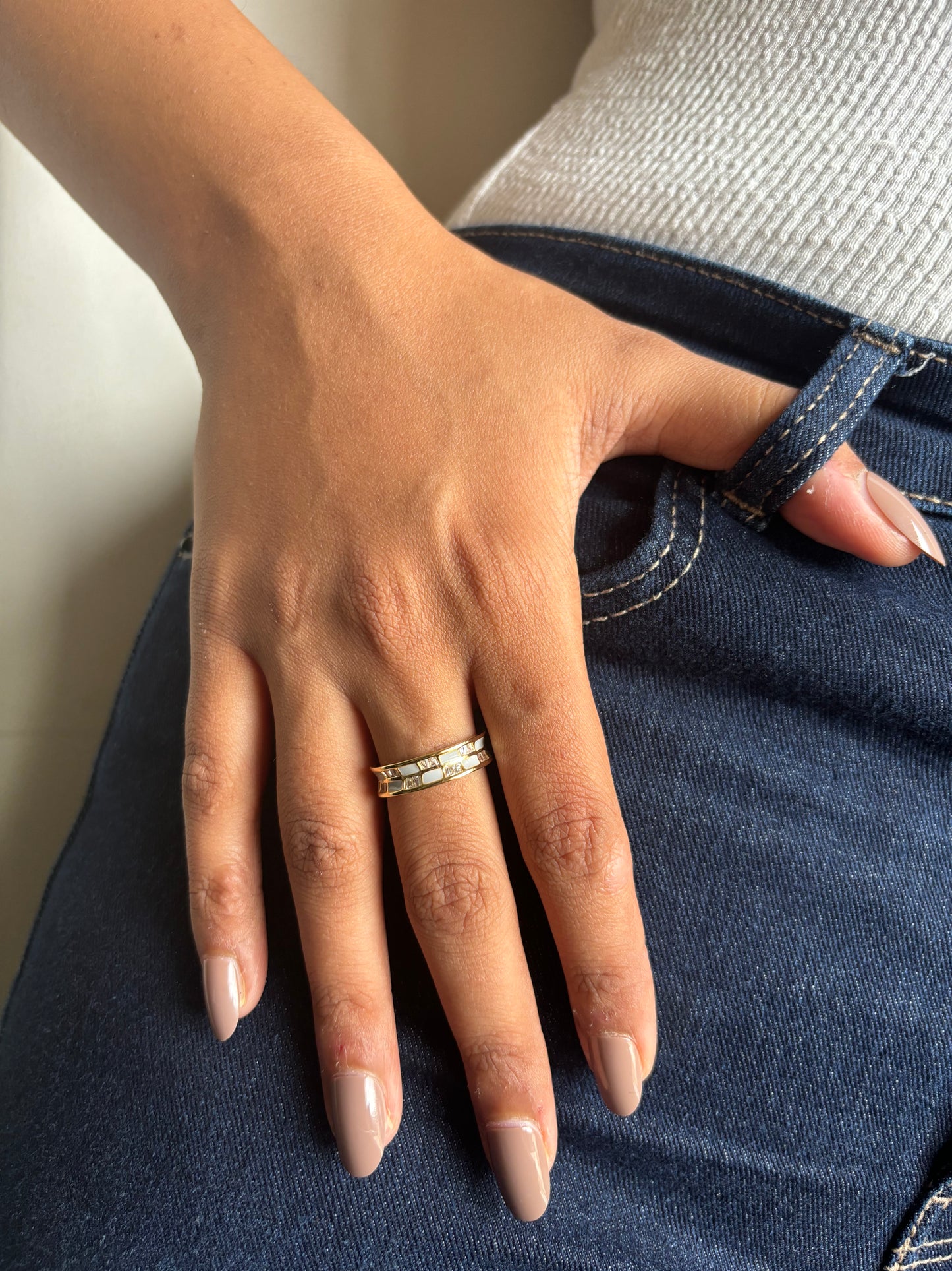 Jill Studded Adjustable Ring