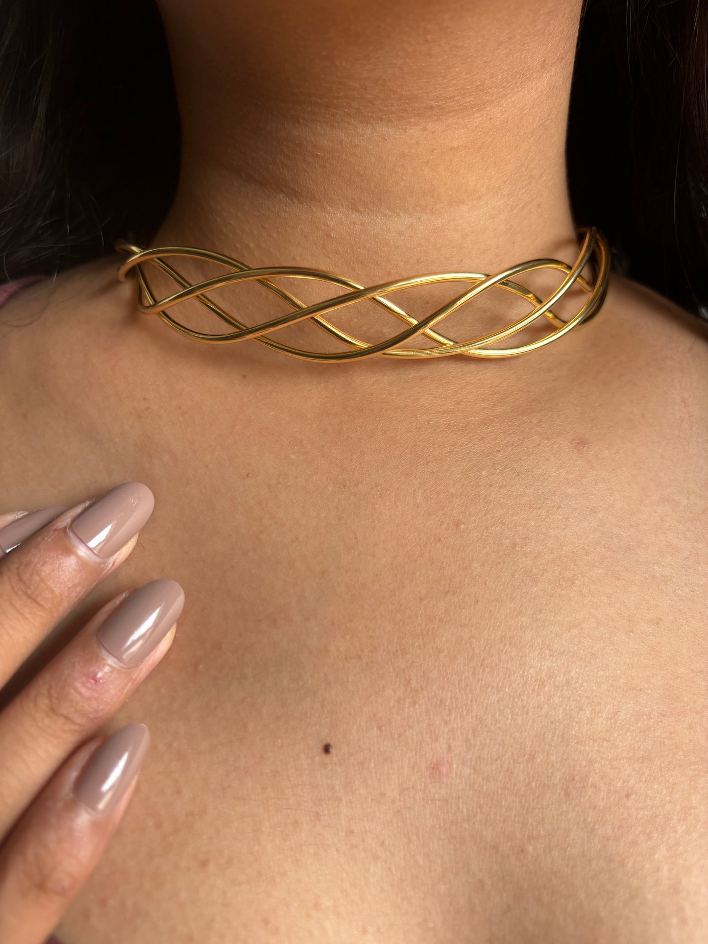 Inter-twined Gold Choker