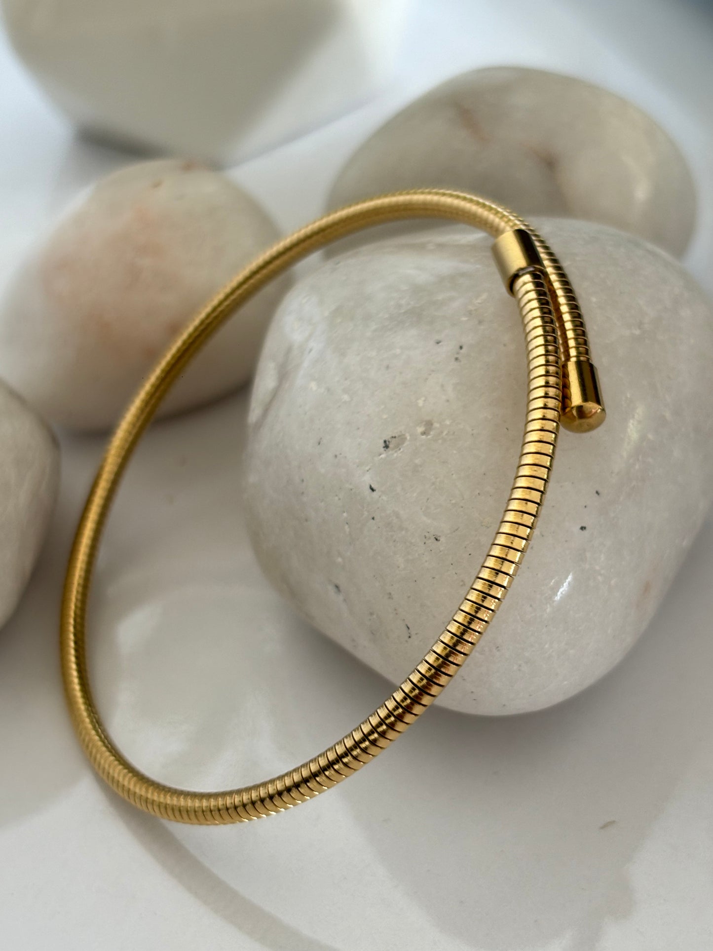 Spiral Stainless Steel Bracelet - 18K Gold Plated