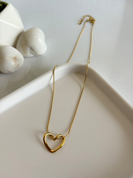 Outline Heart Necklace Stainless Steel