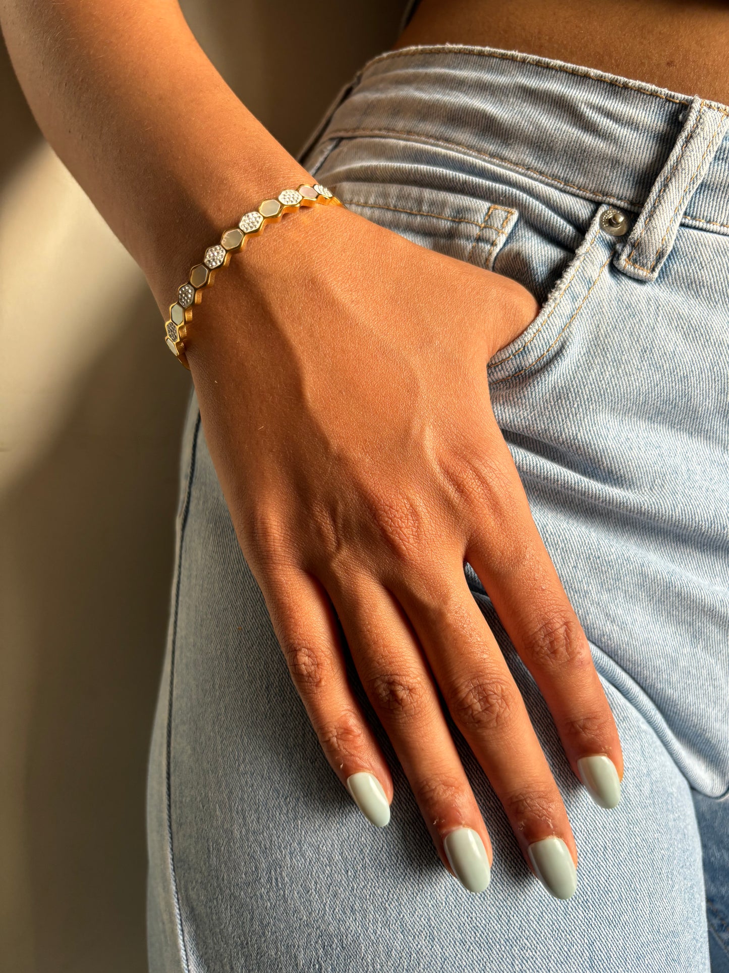 Enamel Hexagon Bracelet