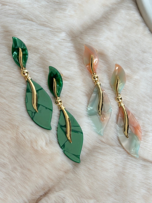 Autumn Leaf Earrings- Brass