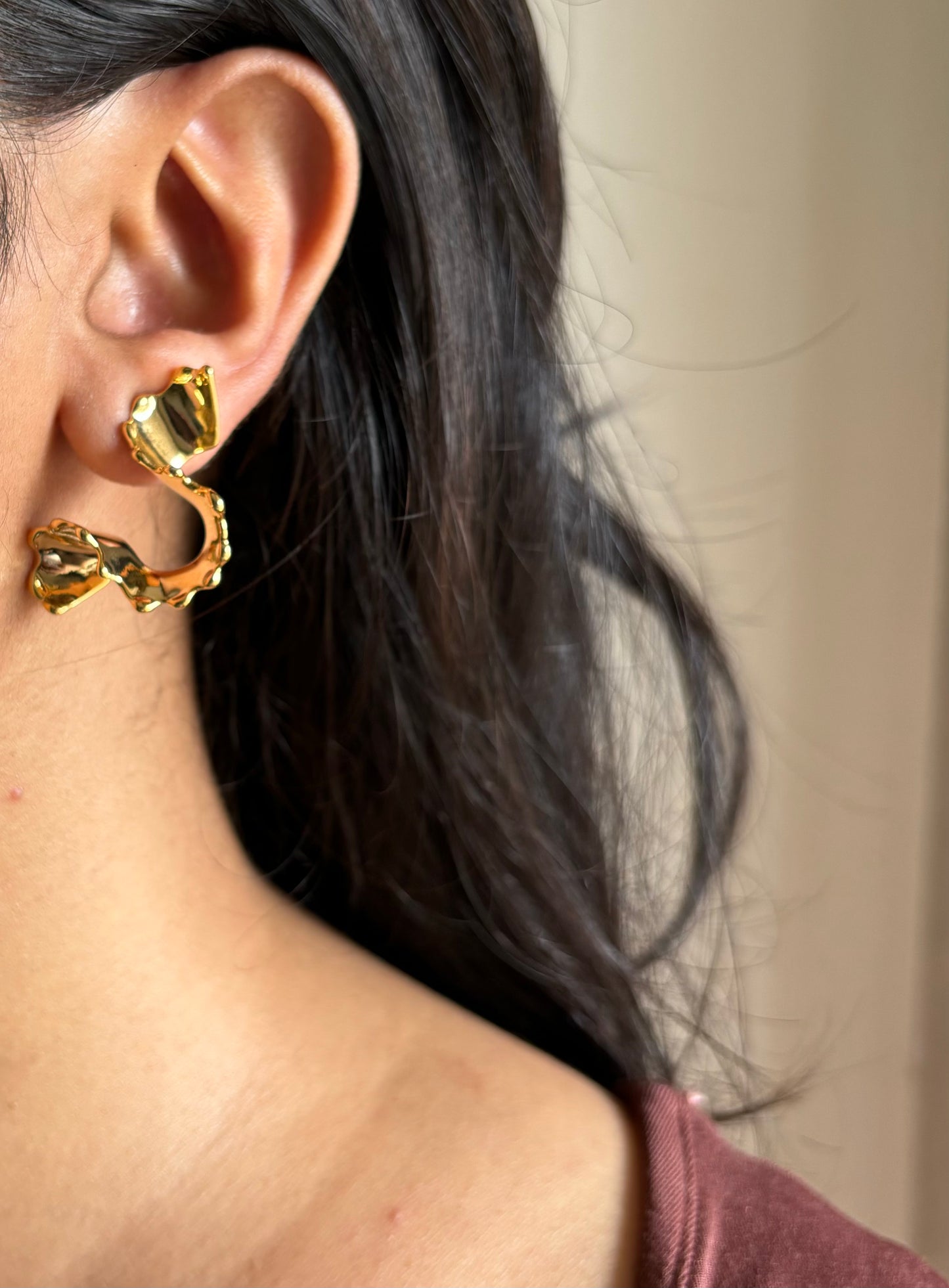 Scramble Earrings- Brass