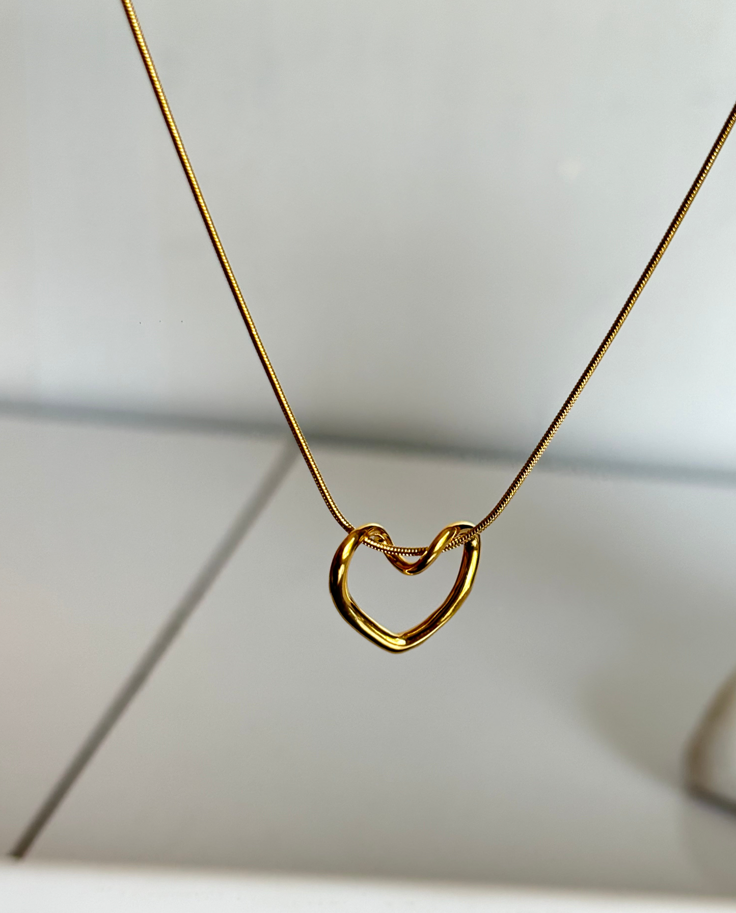 Outline Heart Necklace Stainless Steel